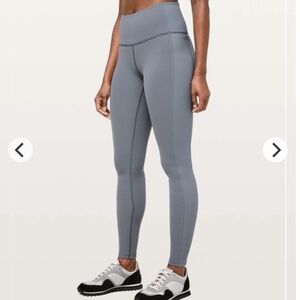 Lululemon Wunder Under High Rise Rib Tight Womens 4 Steam Blue Luxtreme